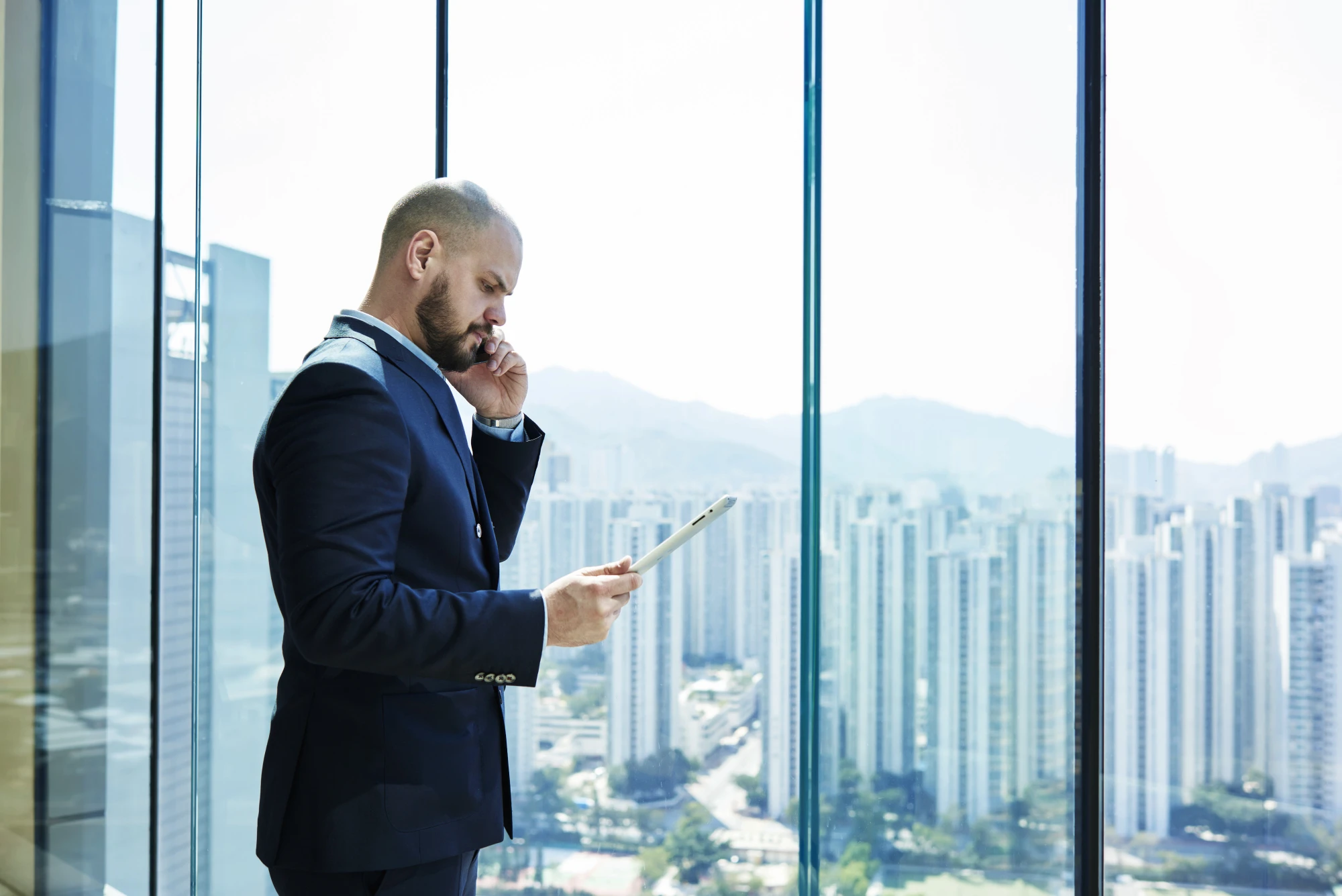Man on the phone asking his lawyer for his client's files